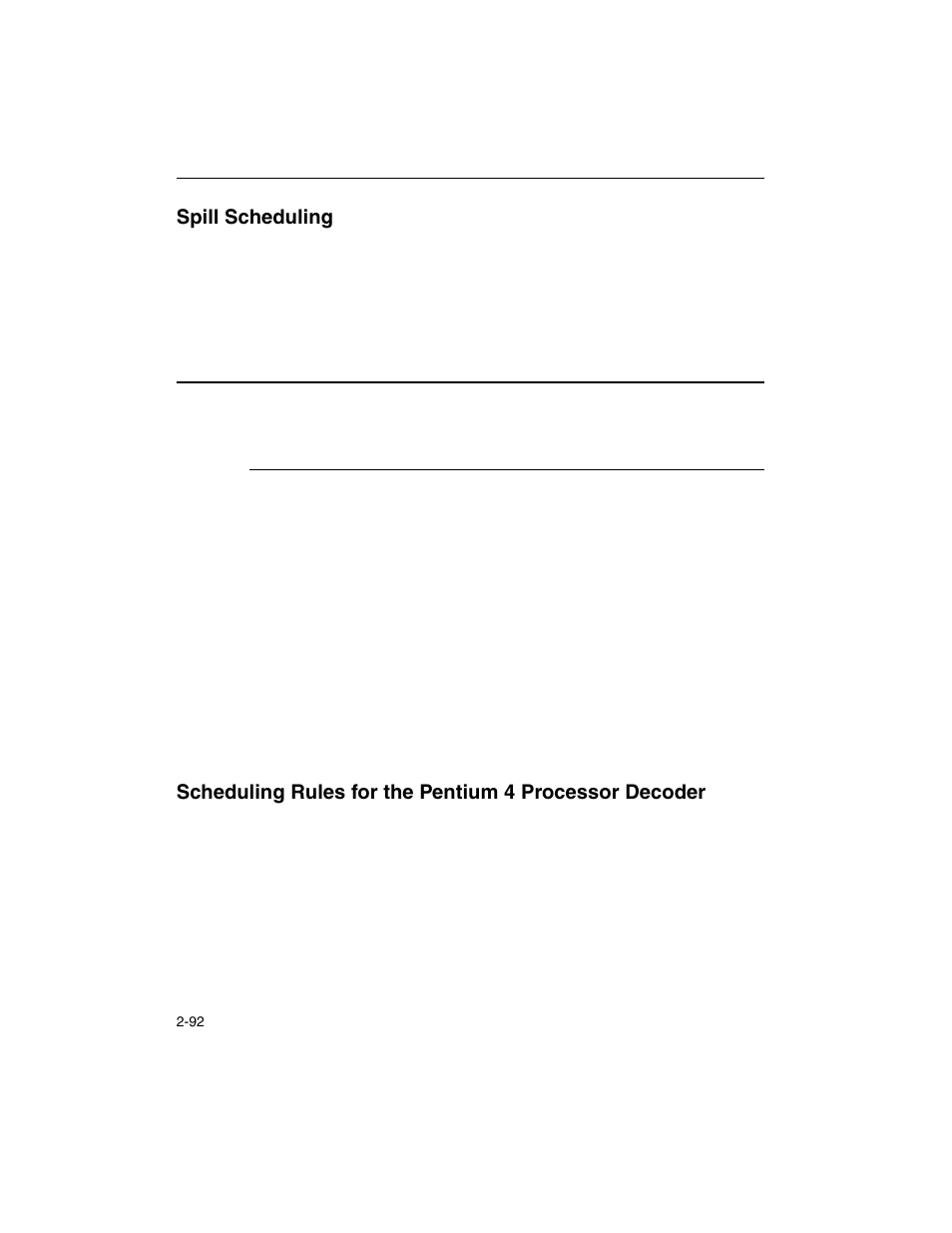 Spill scheduling, Example 2-26, Spill scheduling example code -92 | Intel ARCHITECTURE IA-32 User Manual | Page 164 / 568