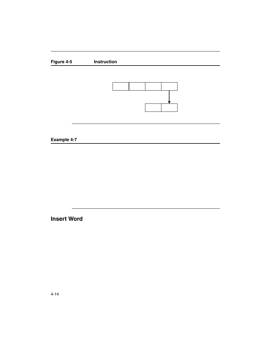 Insert word, Insert word -14, Example 4-7 | Pextrw instruction code -14, Figure 4-5, Pextrw instruction -14 | Intel ARCHITECTURE IA-32 User Manual | Page 234 / 568