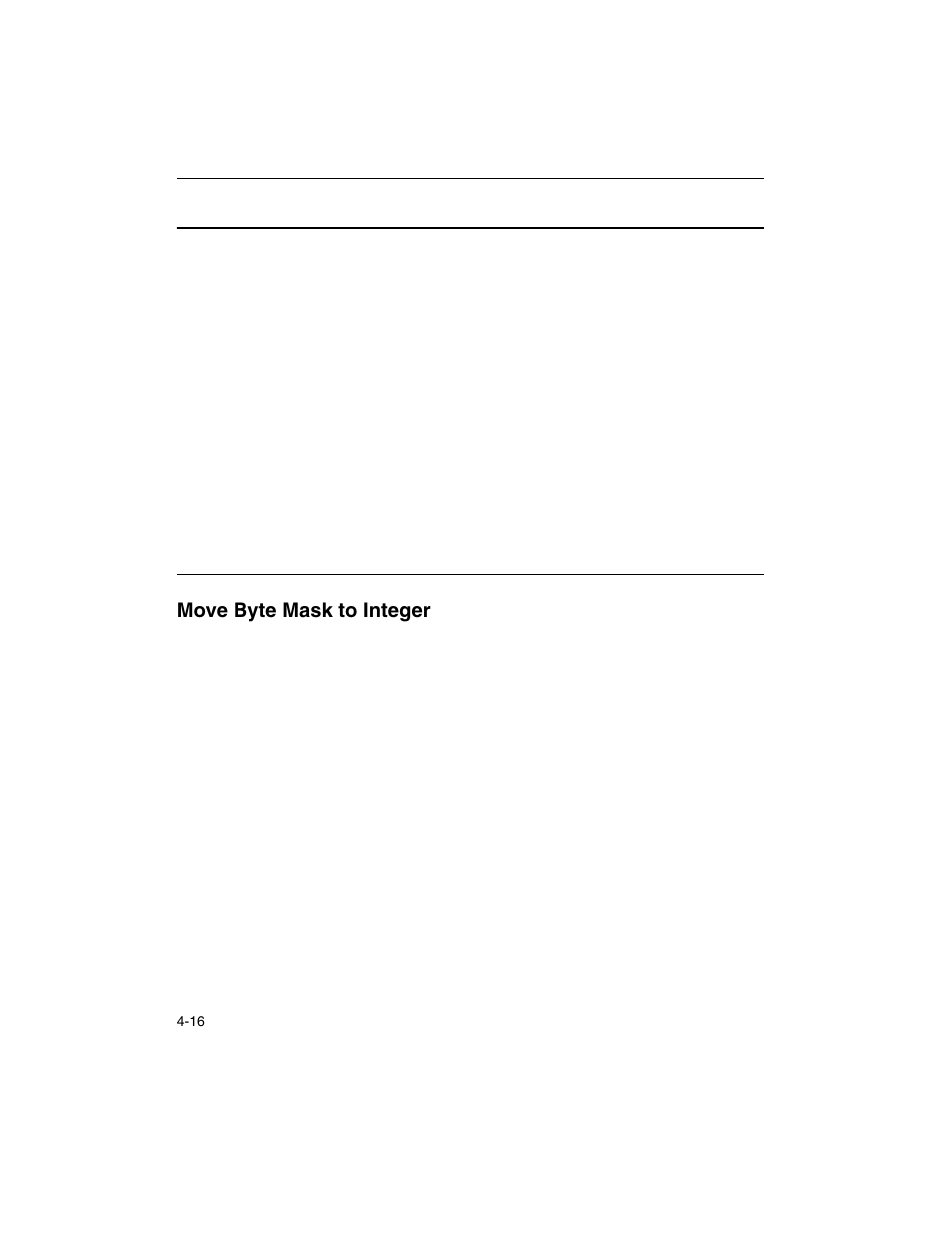 Move byte mask to integer, Move byte mask to integer -16, Example 4-9 | Repeated pinsrw instruction code -16 | Intel ARCHITECTURE IA-32 User Manual | Page 236 / 568