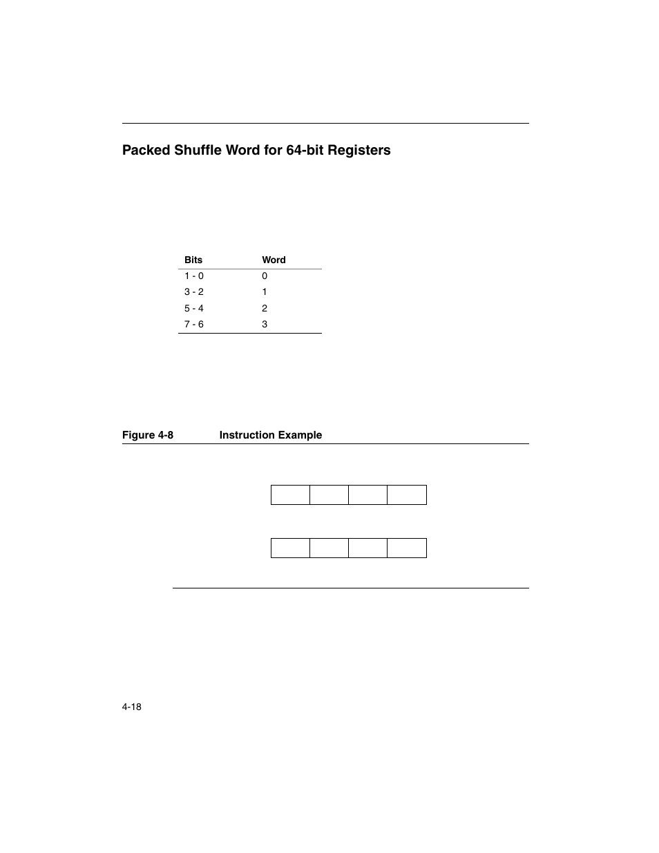 Packed shuffle word for 64-bit registers, Packed shuffle word for 64-bit registers -18, Figure 4-8 | Pshuf instruction example -18 | Intel ARCHITECTURE IA-32 User Manual | Page 238 / 568