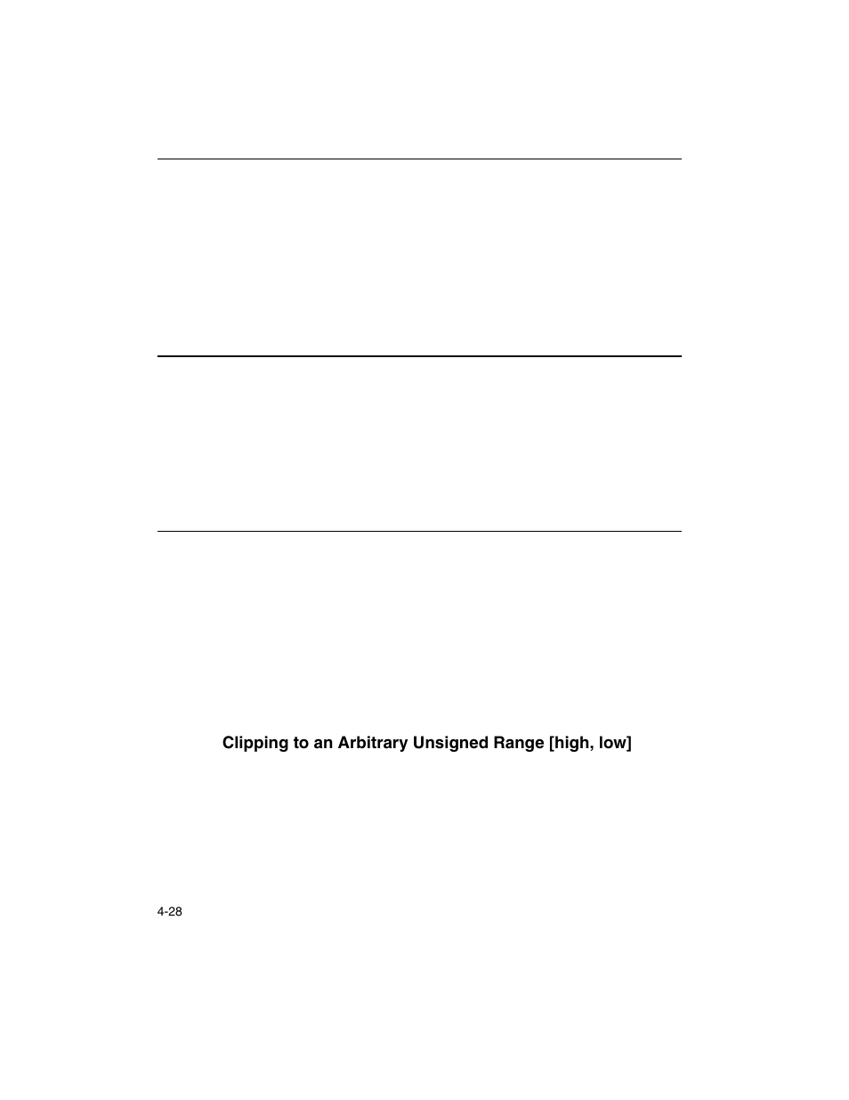 Clipping to an arbitrary unsigned range [high, low, Example 4-21 | Intel ARCHITECTURE IA-32 User Manual | Page 248 / 568