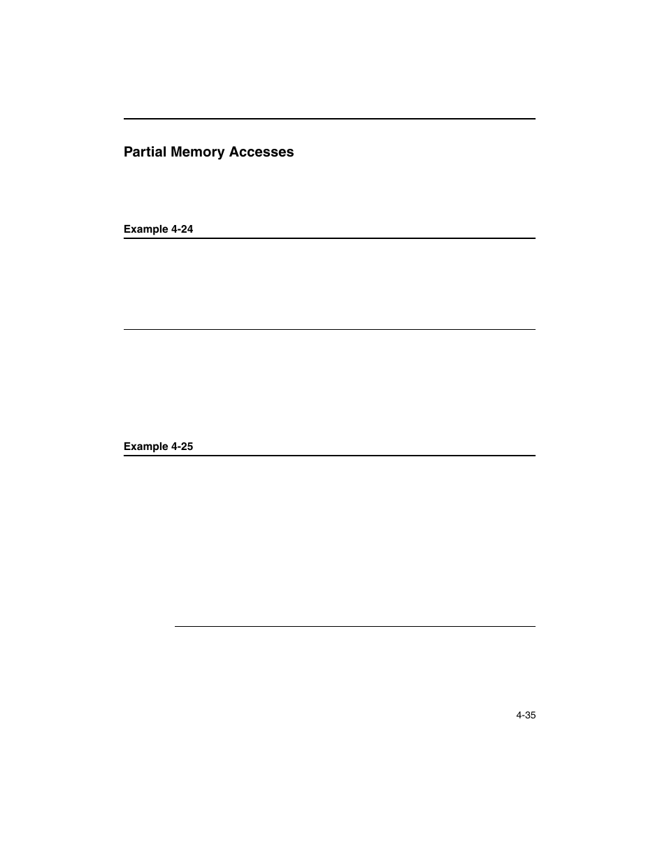 Partial memory accesses, Partial memory accesses -35, Example 4-24 | Example 4-25, Accessing data without delay -35 | Intel ARCHITECTURE IA-32 User Manual | Page 255 / 568