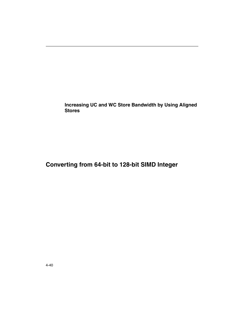 Converting from 64-bit to 128-bit simd integer, Converting from 64-bit to 128-bit simd integer -40 | Intel ARCHITECTURE IA-32 User Manual | Page 260 / 568