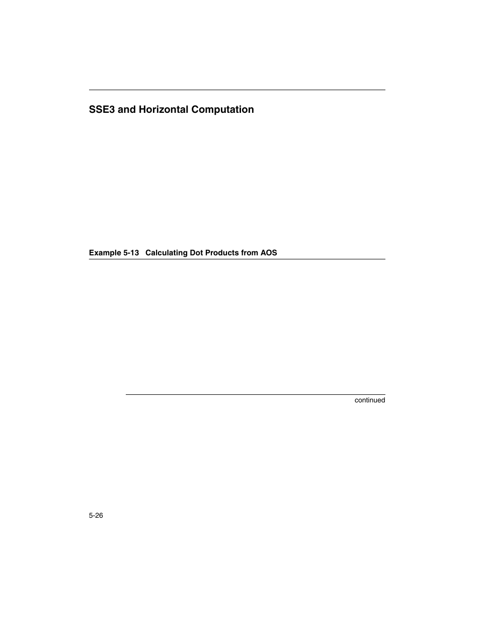 Sse3 and horizontal computation, Sse3 and horizontal computation -26, Example 5-13 | Calculating dot products from aos -26 | Intel ARCHITECTURE IA-32 User Manual | Page 288 / 568