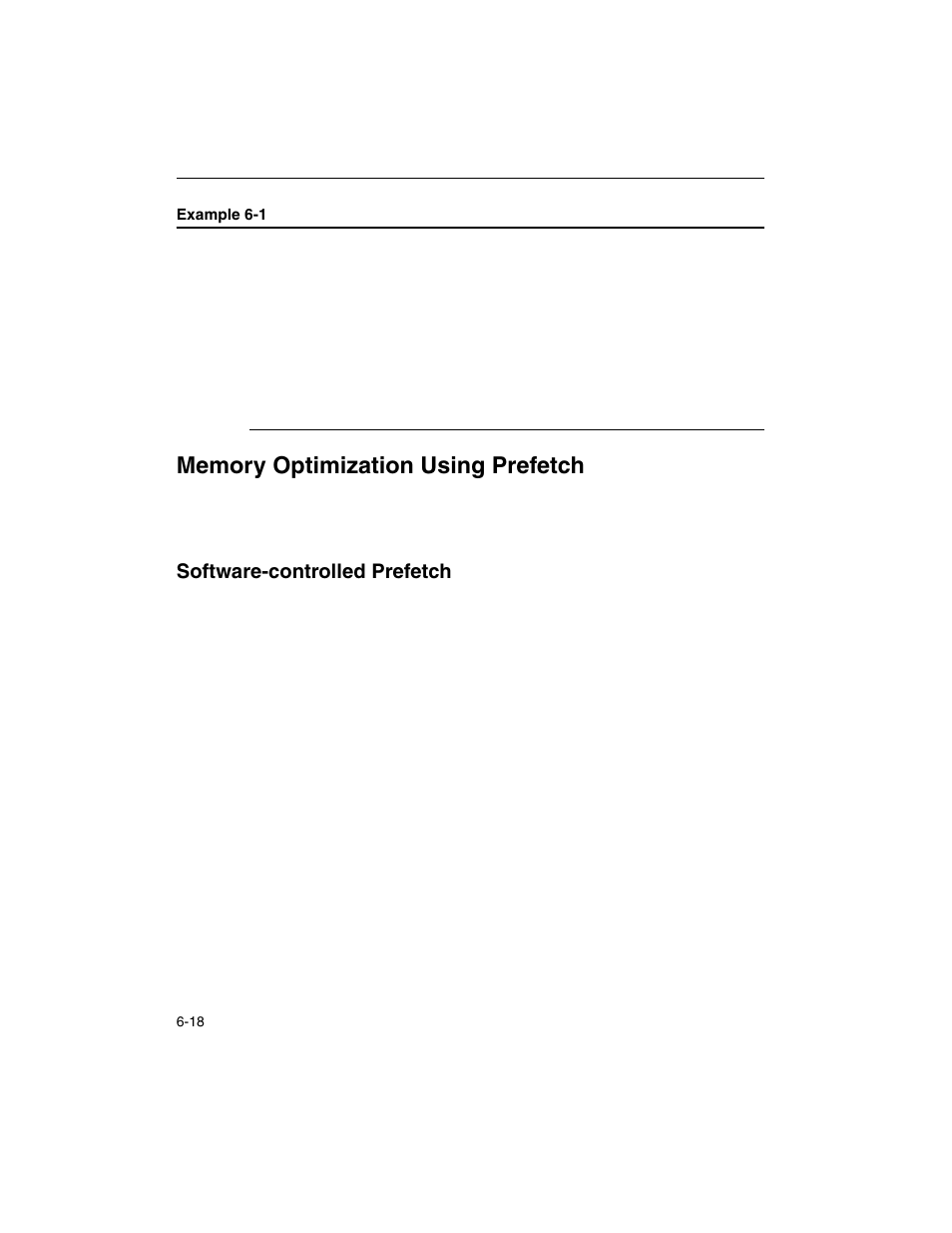 Memory optimization using prefetch, Software-controlled prefetch, Memory optimization using prefetch -18 | Software-controlled prefetch -18, Example 6-1, Pseudo-code for using cflush -18 | Intel ARCHITECTURE IA-32 User Manual | Page 308 / 568