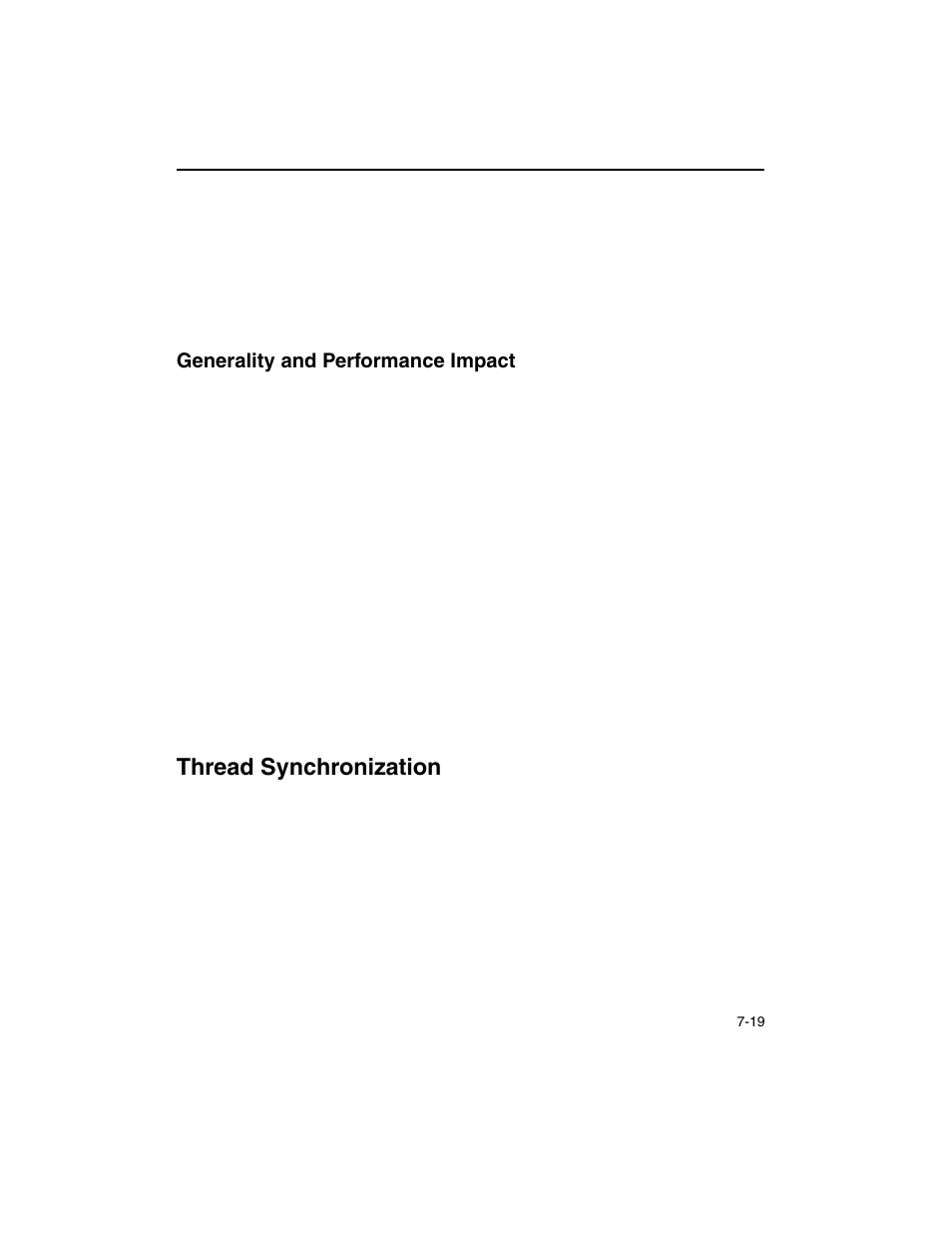 Generality and performance impact, Thread synchronization, Generality and performance impact -19 | Thread synchronization -19 | Intel ARCHITECTURE IA-32 User Manual | Page 365 / 568