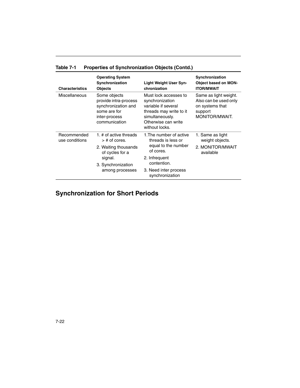 Synchronization for short periods, Synchronization for short periods -22 | Intel ARCHITECTURE IA-32 User Manual | Page 368 / 568
