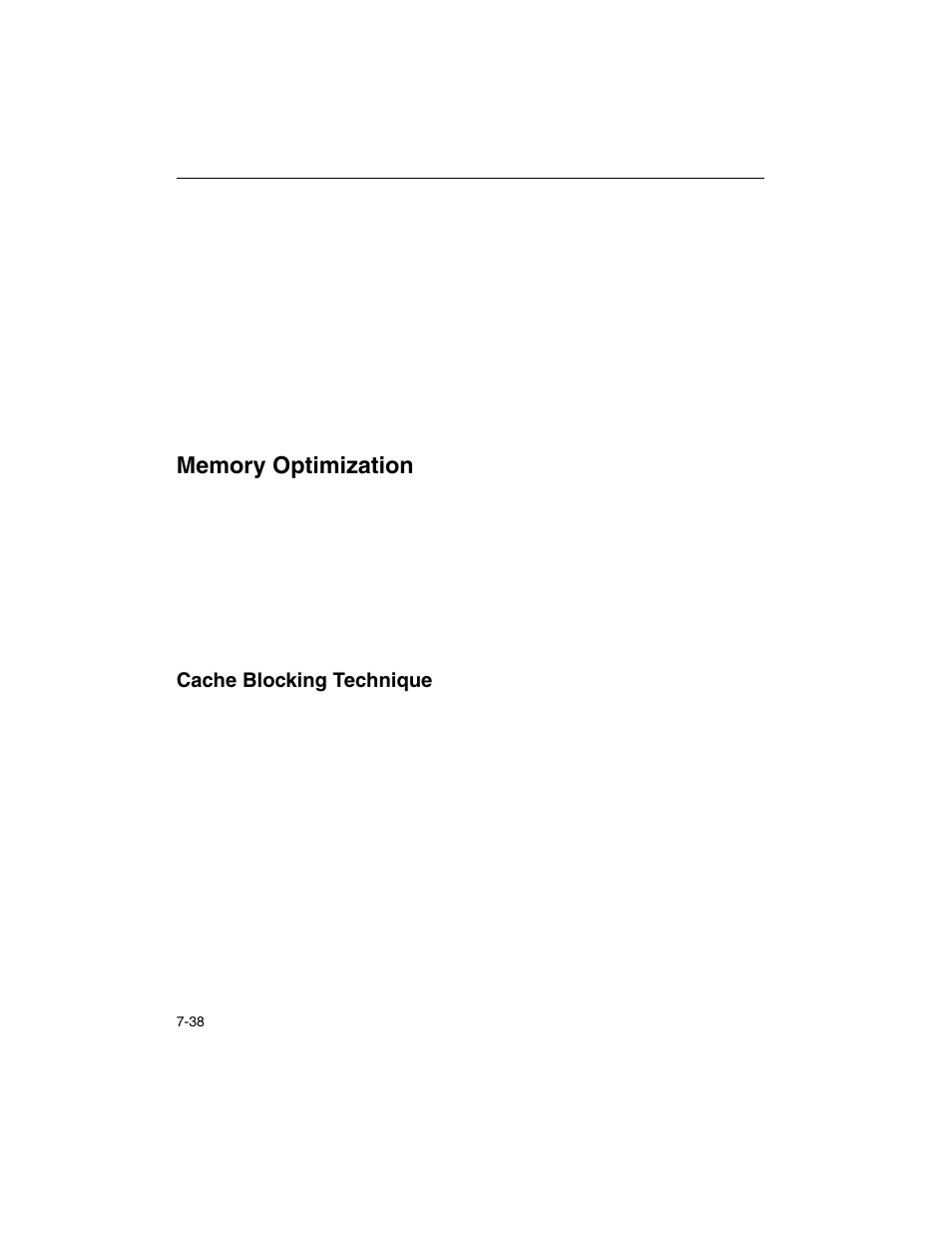Memory optimization, Cache blocking technique, Memory optimization -38 | Cache blocking technique -38 | Intel ARCHITECTURE IA-32 User Manual | Page 384 / 568
