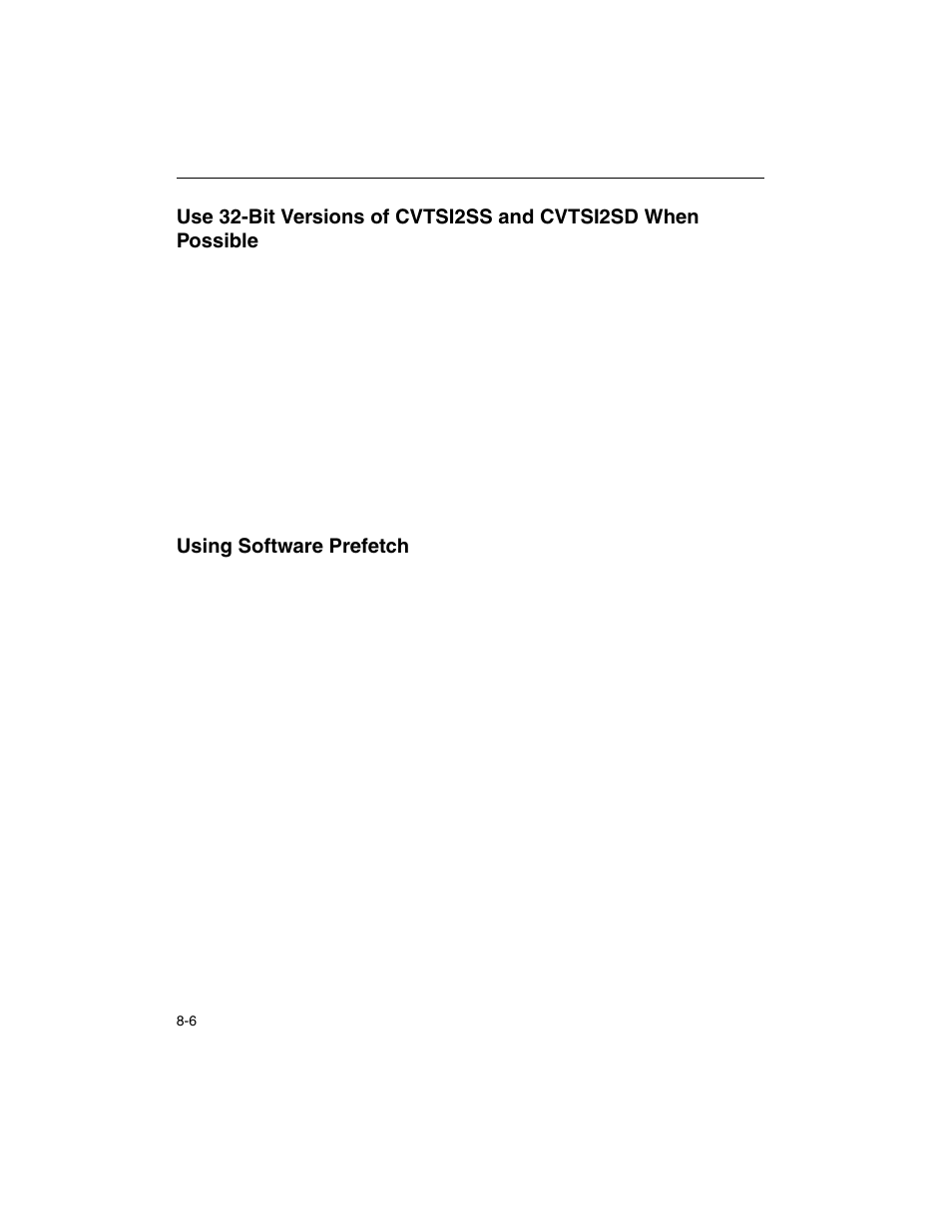 Using software prefetch | Intel ARCHITECTURE IA-32 User Manual | Page 414 / 568