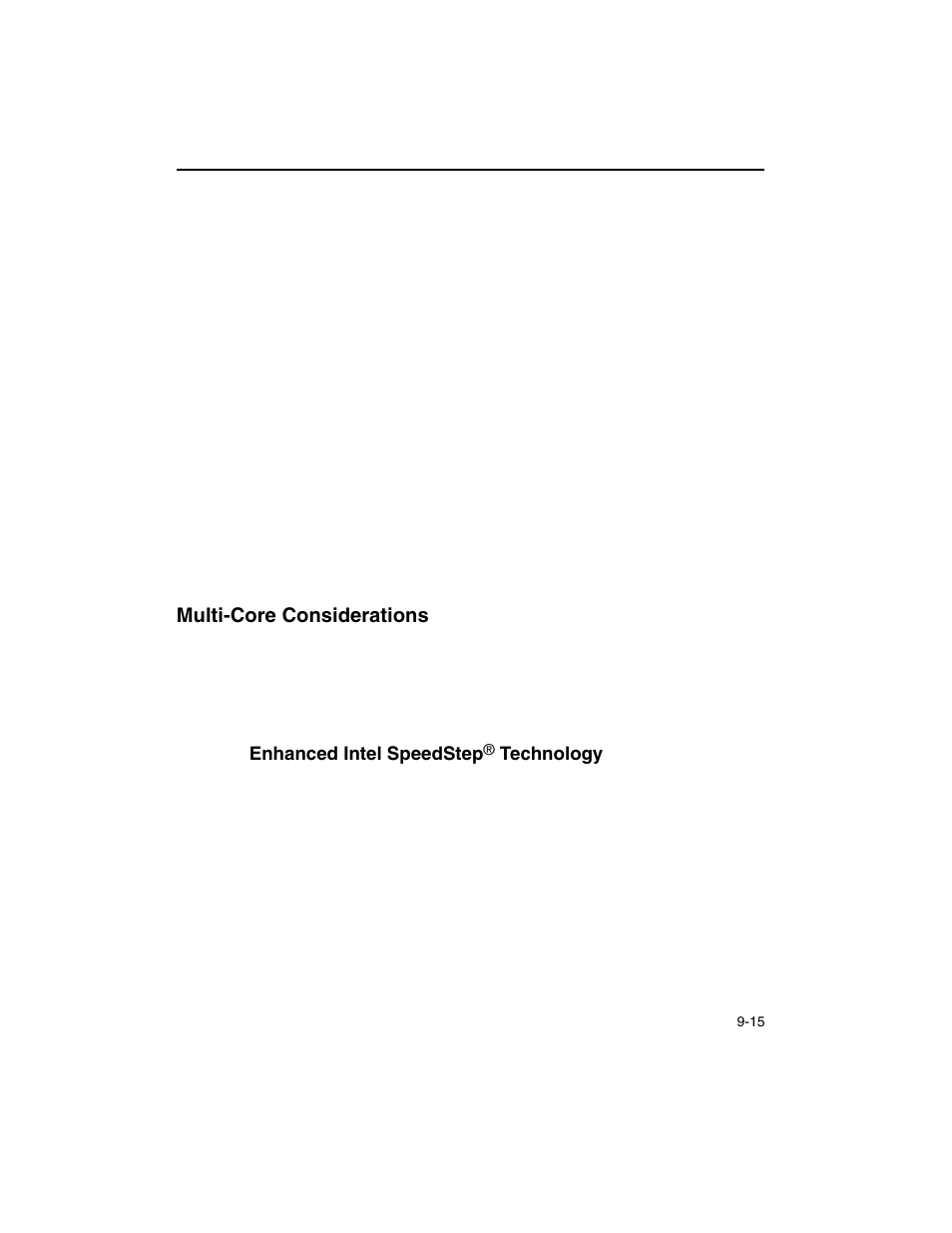 Multi-core considerations, Enhanced intel speedstep® technology, Multi-core considerations -15 | Enhanced intel speedstep | Intel ARCHITECTURE IA-32 User Manual | Page 429 / 568