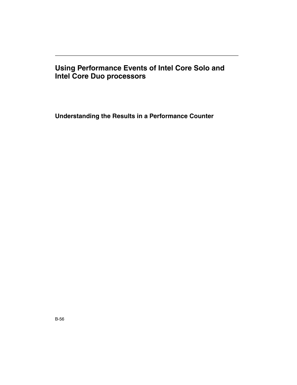 Understanding the results in a performance counter | Intel ARCHITECTURE IA-32 User Manual | Page 510 / 568
