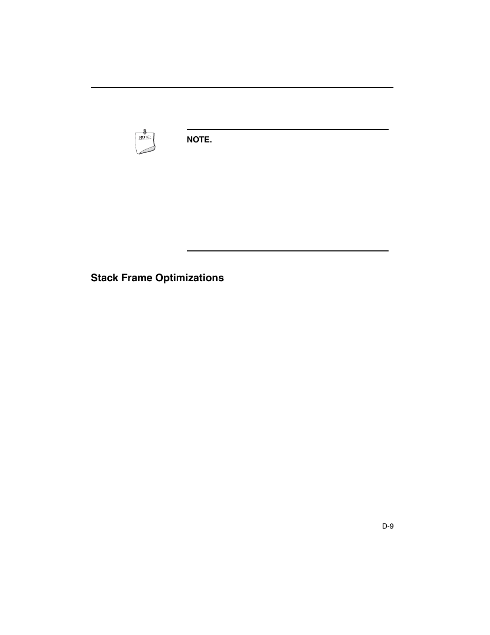 Stack frame optimizations | Intel ARCHITECTURE IA-32 User Manual | Page 545 / 568