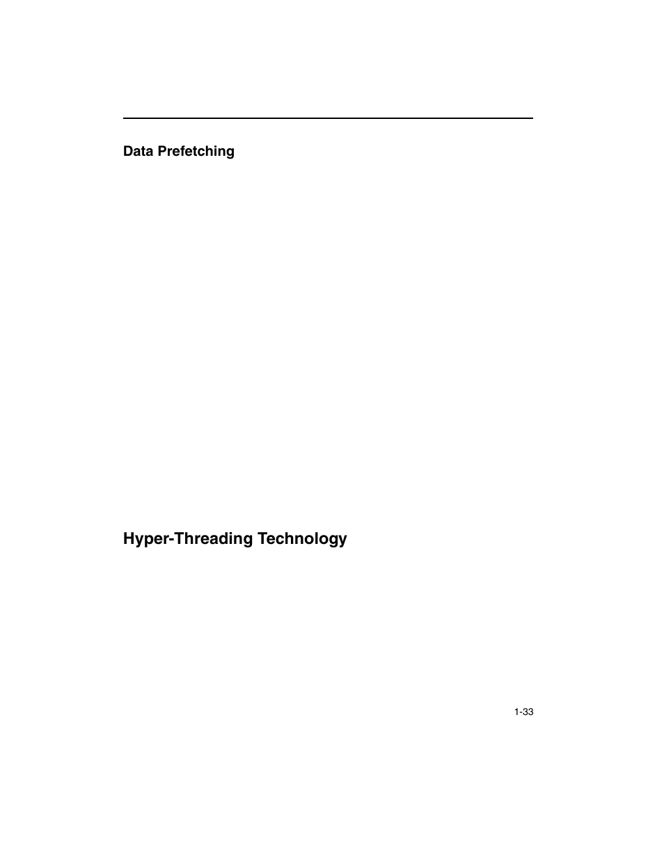 Data prefetching, Hyper-threading technology, Data prefetching -33 | Hyper-threading technology -33 | Intel ARCHITECTURE IA-32 User Manual | Page 61 / 568