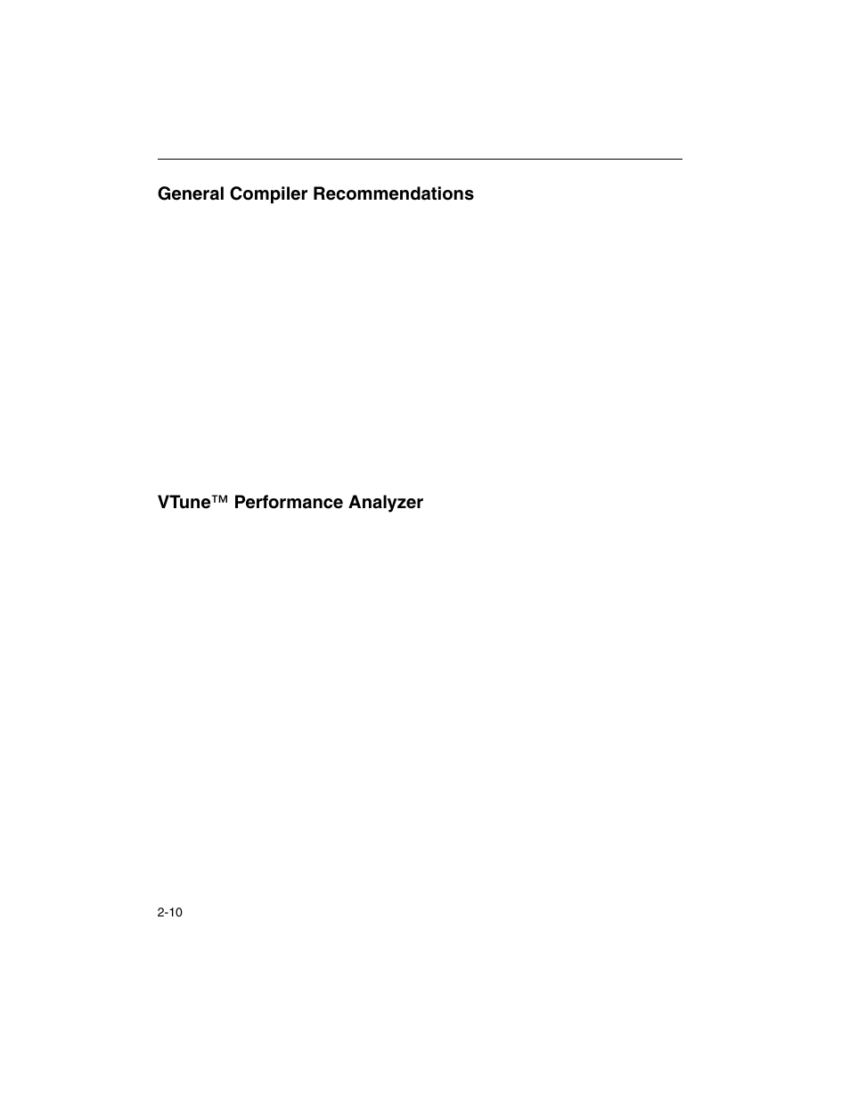 General compiler recommendations, Vtune™ performance analyzer | Intel ARCHITECTURE IA-32 User Manual | Page 82 / 568