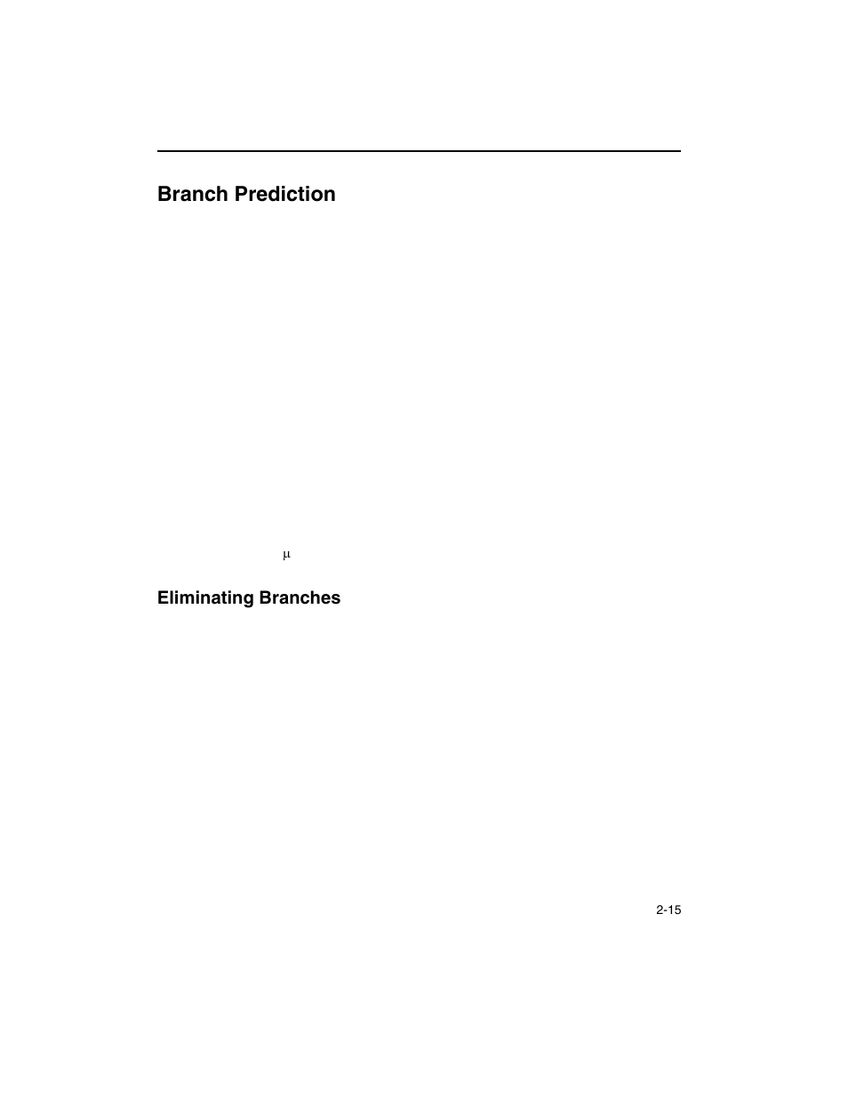 Branch prediction, Eliminating branches, Branch prediction -15 | Eliminating branches -15 | Intel ARCHITECTURE IA-32 User Manual | Page 87 / 568