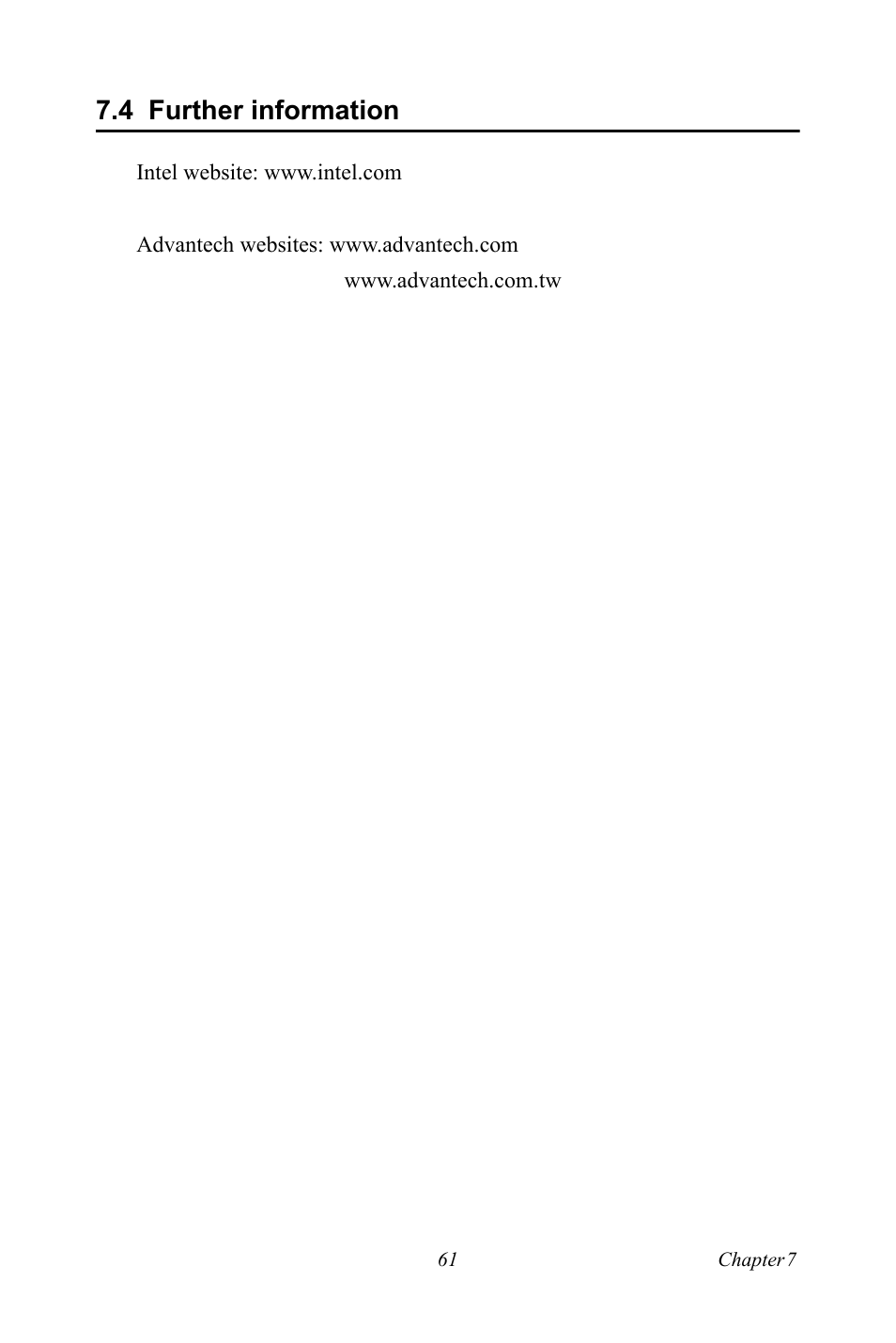 4 further information, Further information | Intel M600 User Manual | Page 71 / 110