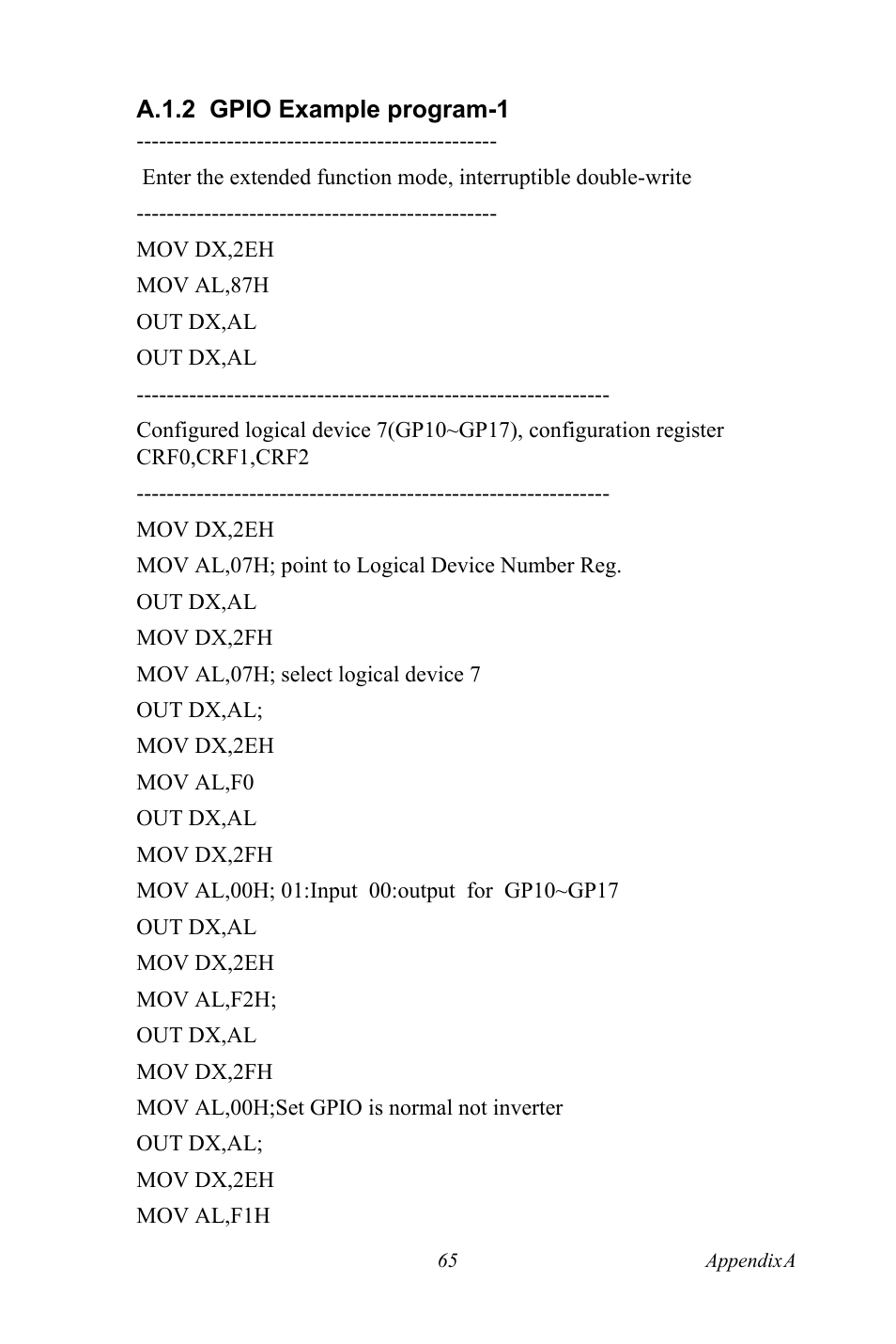 A.1.2 gpio example program-1 | Intel M600 User Manual | Page 75 / 110