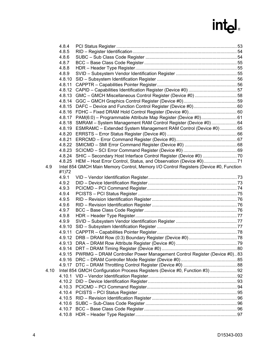 Intel D15343-003 User Manual | Page 4 / 166