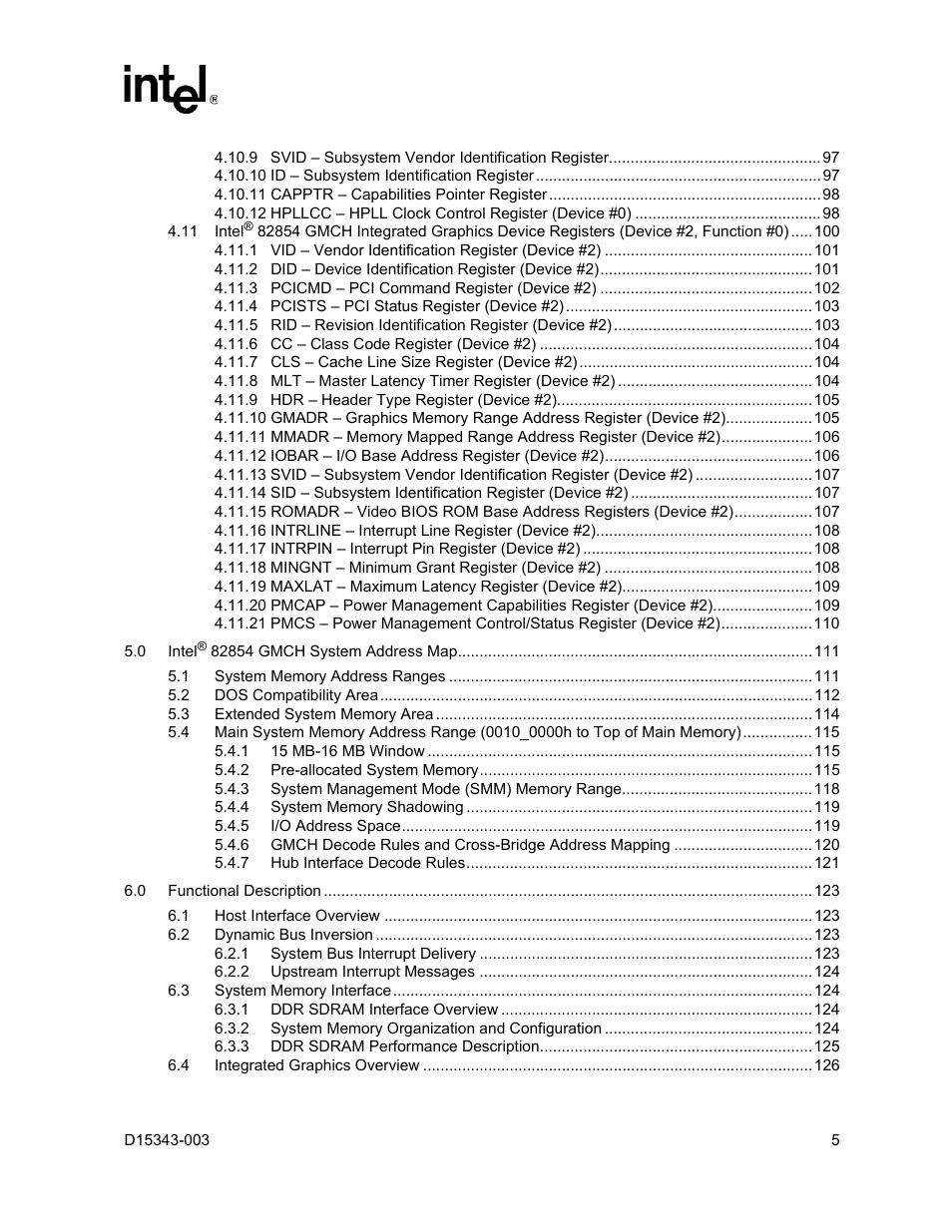 Intel D15343-003 User Manual | Page 5 / 166