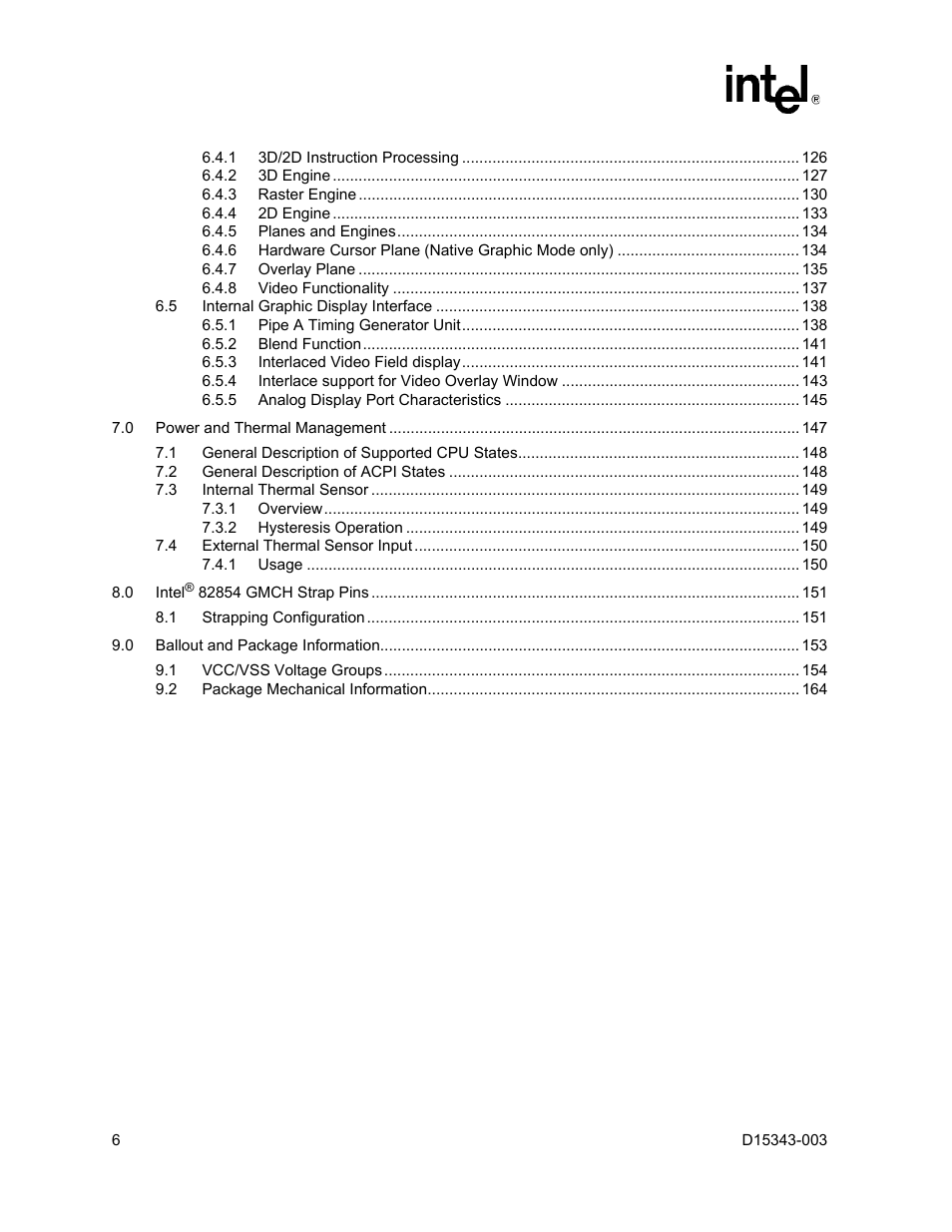 Intel D15343-003 User Manual | Page 6 / 166