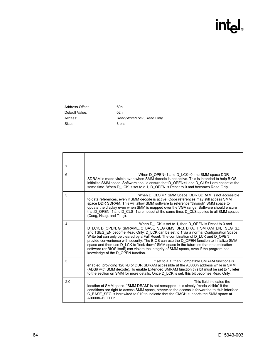 Intel D15343-003 User Manual | Page 64 / 166