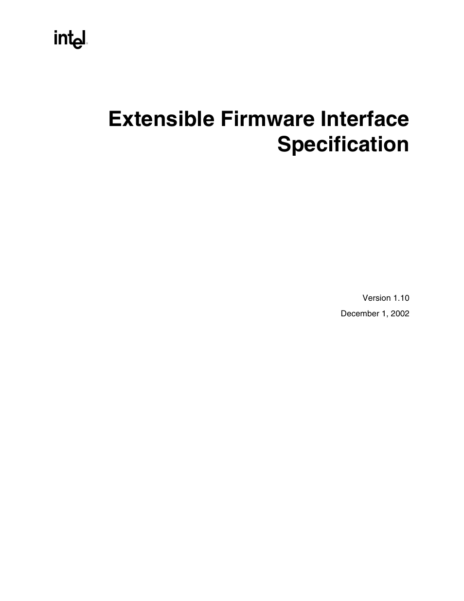 Intel Extensible Firmware Interface User Manual | 1084 pages