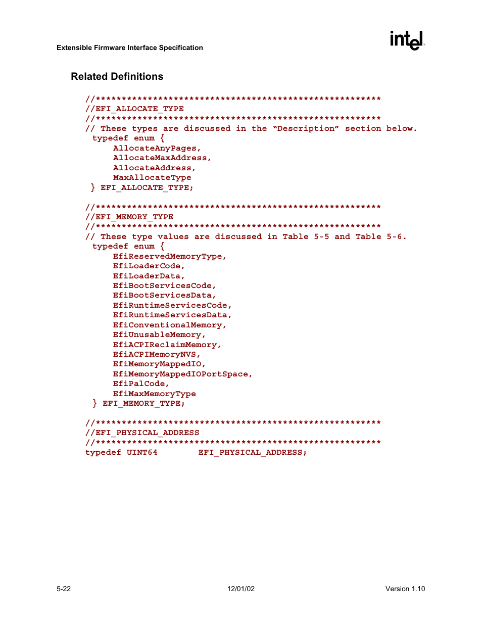 Related definitions | Intel Extensible Firmware Interface User Manual | Page 120 / 1084