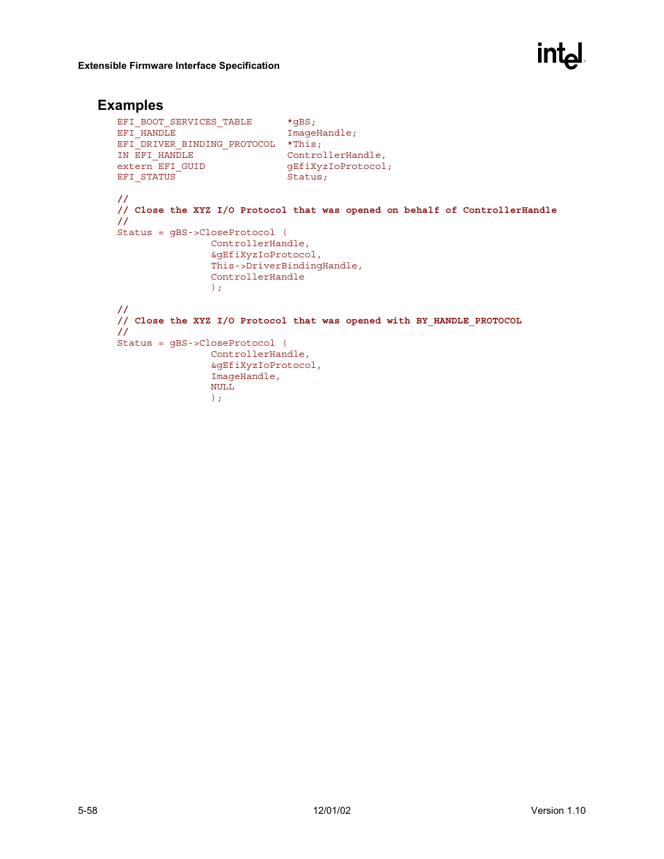 Examples | Intel Extensible Firmware Interface User Manual | Page 156 / 1084