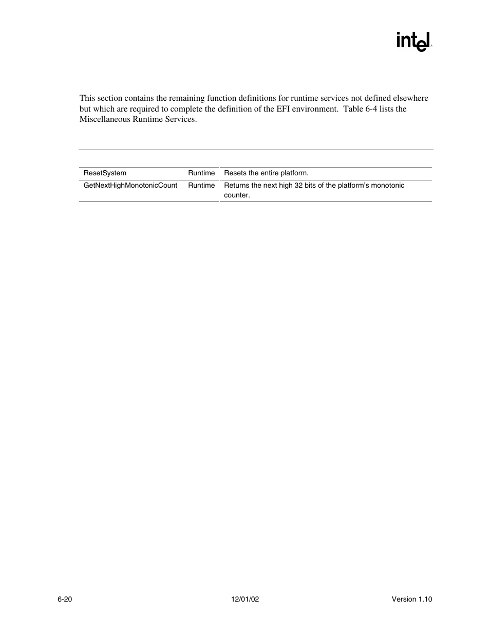 4 miscellaneous runtime services | Intel Extensible Firmware Interface User Manual | Page 212 / 1084