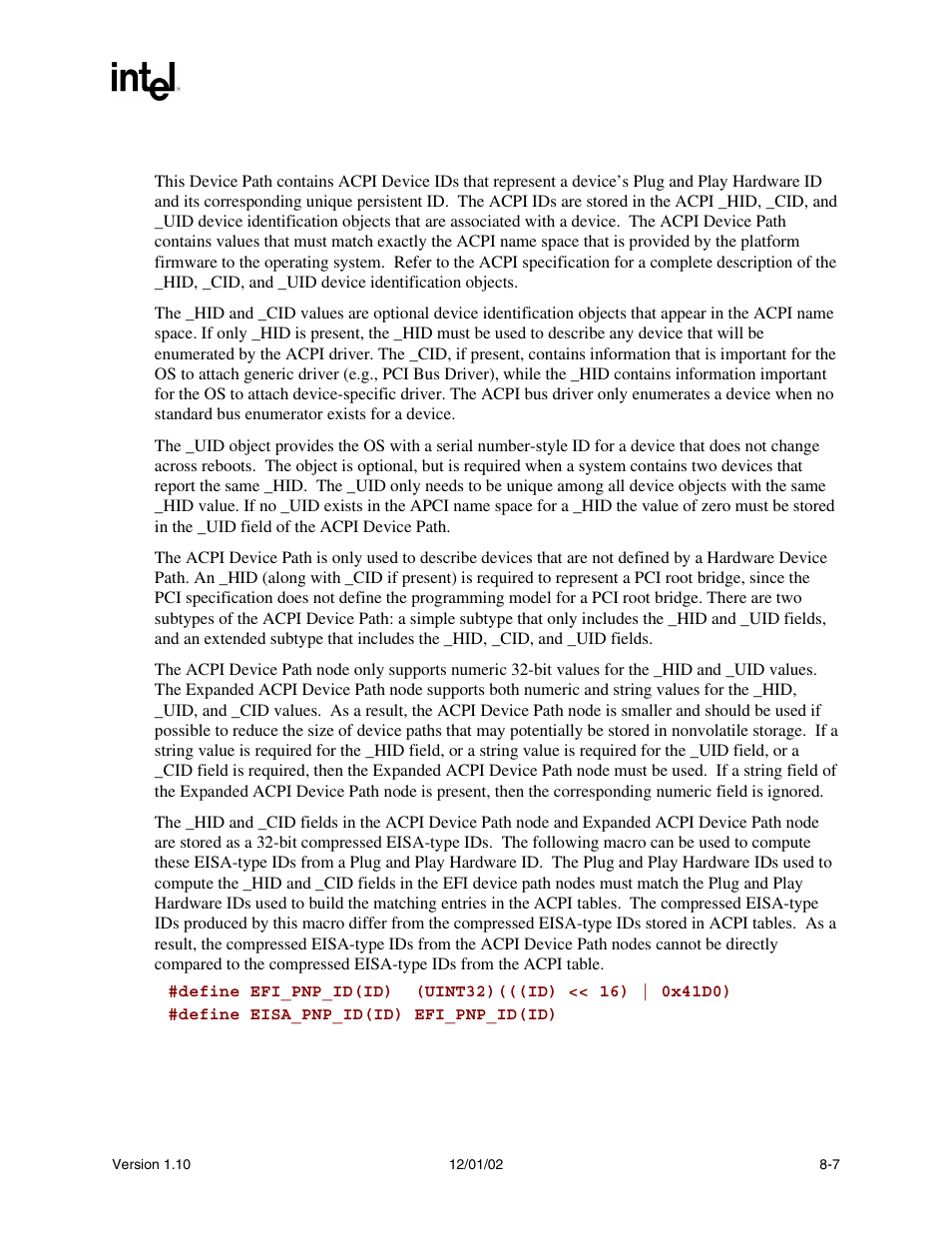 3 acpi device path | Intel Extensible Firmware Interface User Manual | Page 227 / 1084