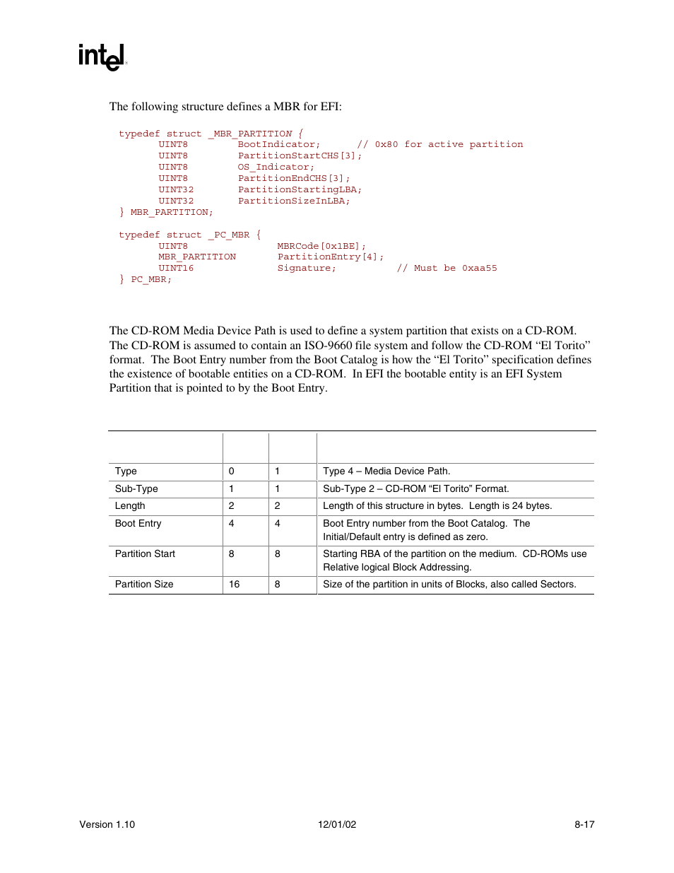 2 cd-rom media device path | Intel Extensible Firmware Interface User Manual | Page 237 / 1084