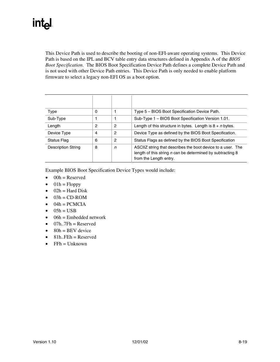 6 bios boot specification device path | Intel Extensible Firmware Interface User Manual | Page 239 / 1084