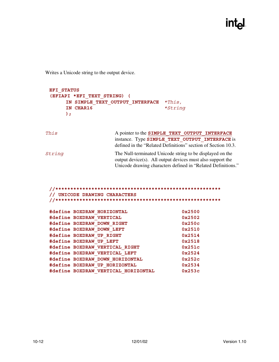 Simple_text_output.outputstring() | Intel Extensible Firmware Interface User Manual | Page 306 / 1084