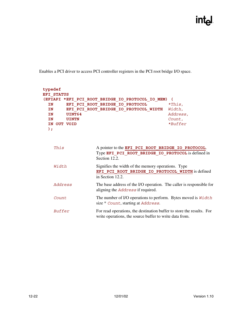 Io.read(), Io.write() | Intel Extensible Firmware Interface User Manual | Page 440 / 1084