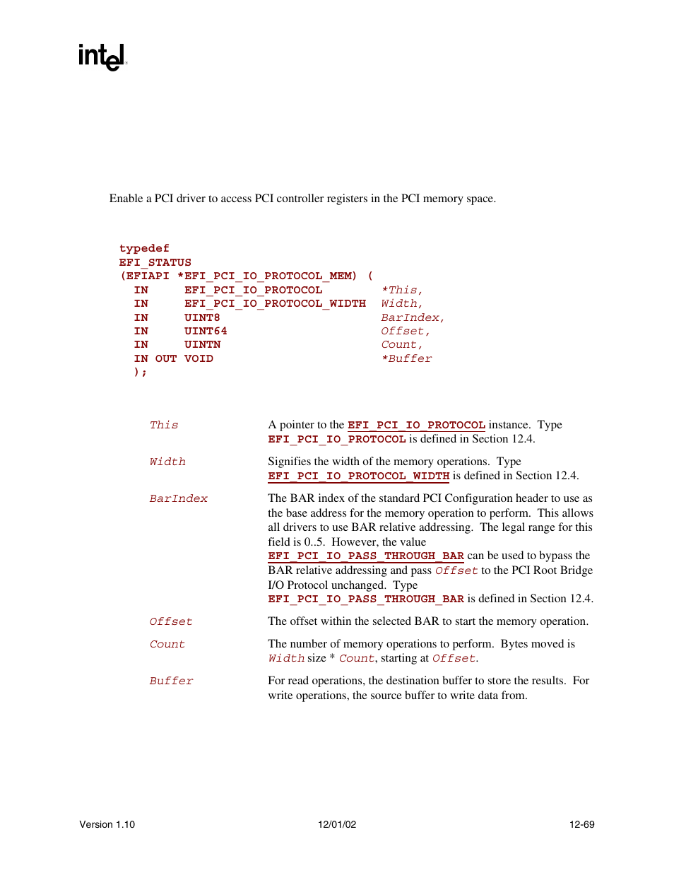 Mem.read(), Func, Mem.write() | Intel Extensible Firmware Interface User Manual | Page 487 / 1084