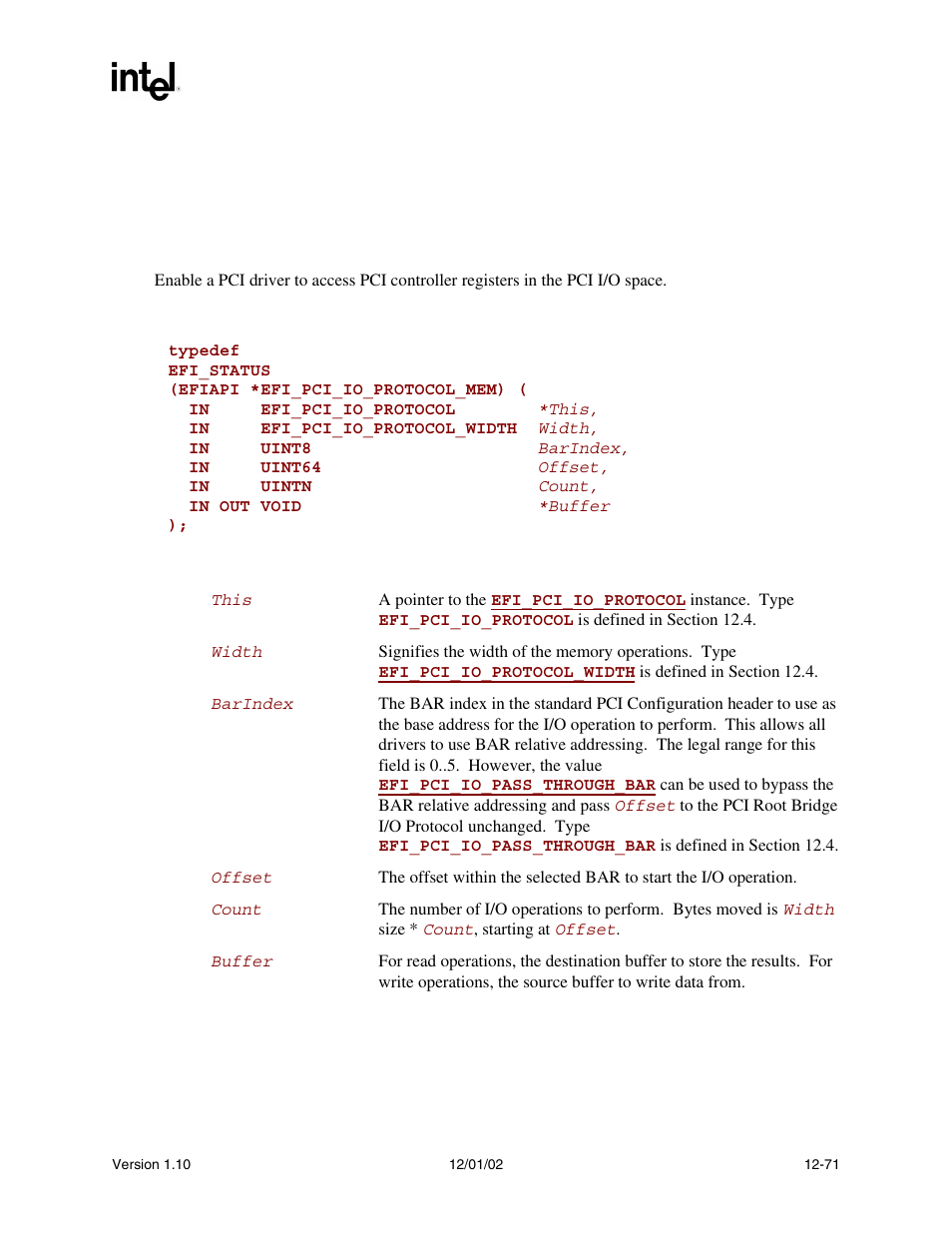 Io.read(), Func, Io.write() | Intel Extensible Firmware Interface User Manual | Page 489 / 1084