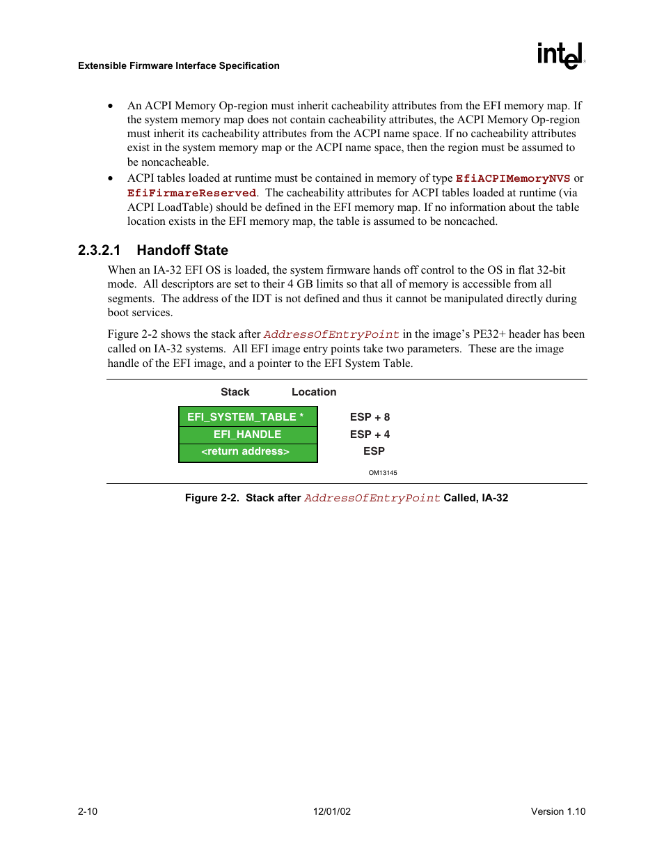 1 handoff state | Intel Extensible Firmware Interface User Manual | Page 50 / 1084