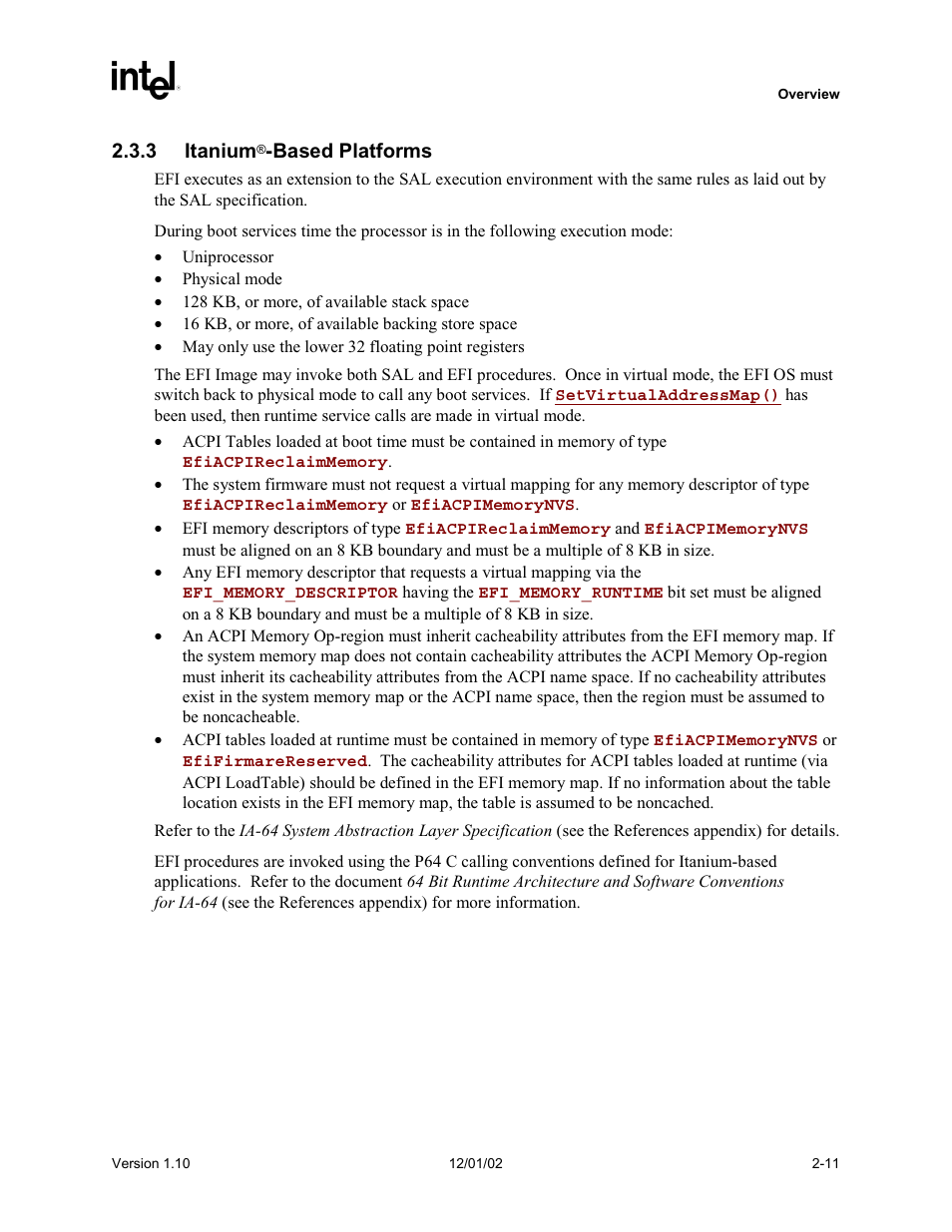 3 itanium®-based platforms | Intel Extensible Firmware Interface User Manual | Page 51 / 1084