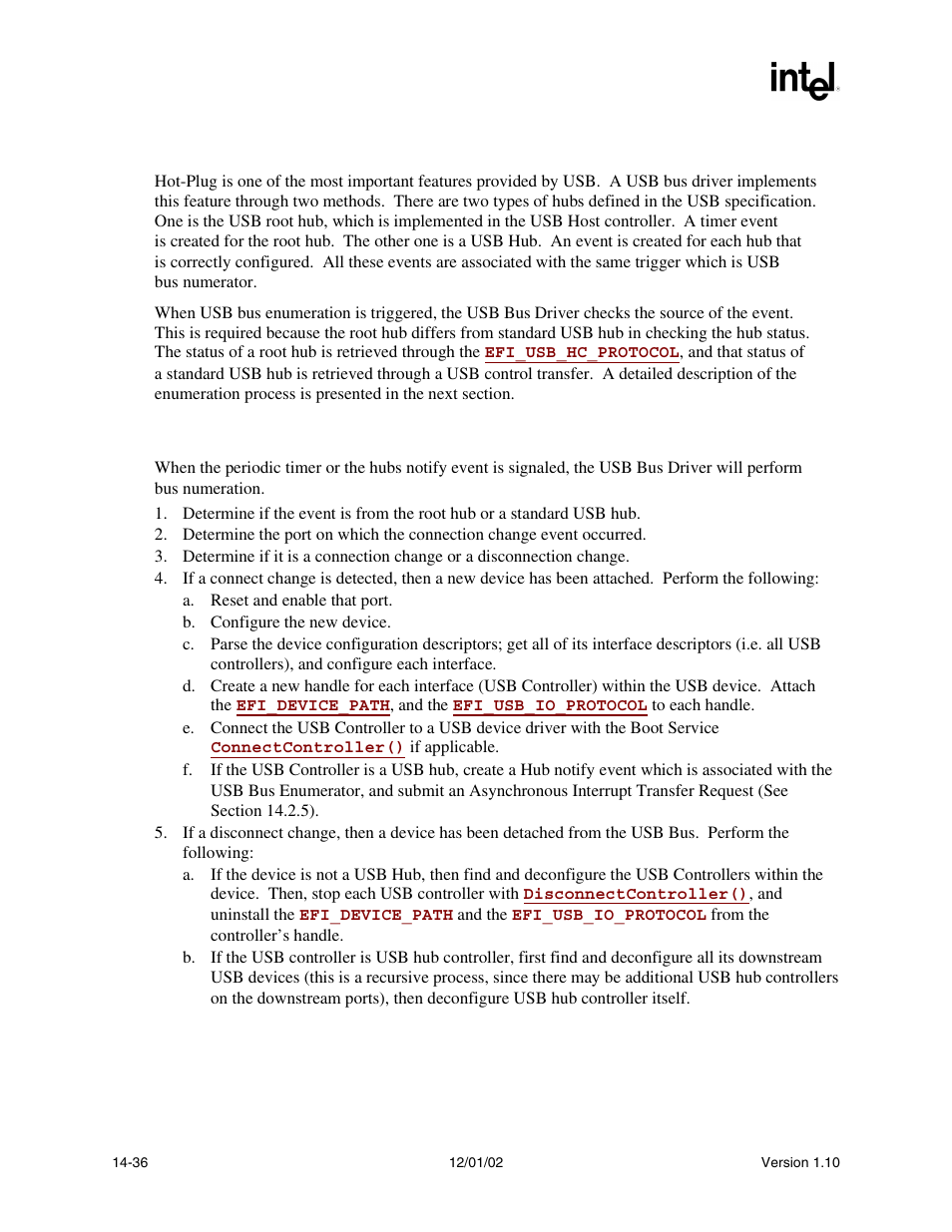 3 usb hot-plug event, 4 usb bus enumeration | Intel Extensible Firmware Interface User Manual | Page 576 / 1084