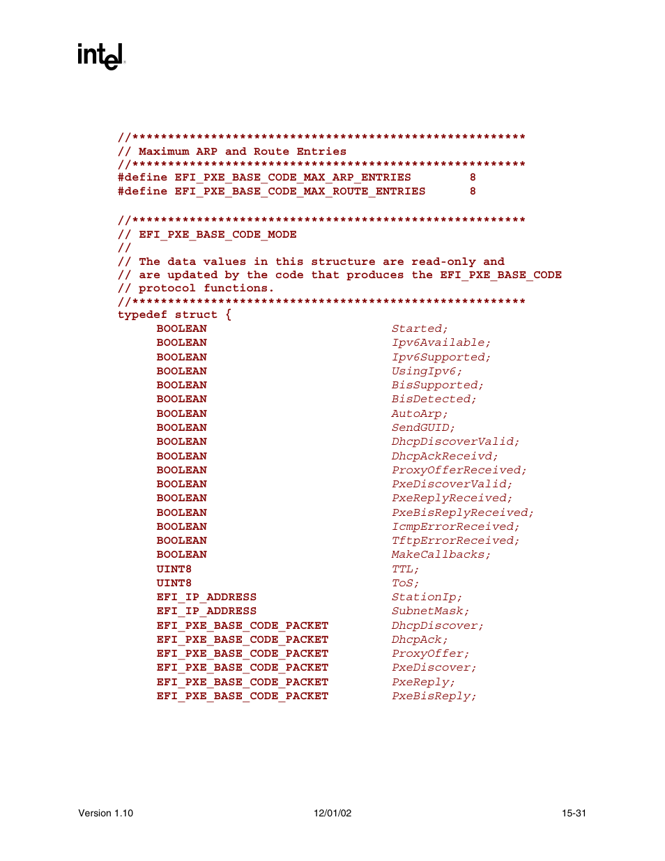 R to the, Efi_pxe_base_code_mode, Data | Intel Extensible Firmware Interface User Manual | Page 637 / 1084