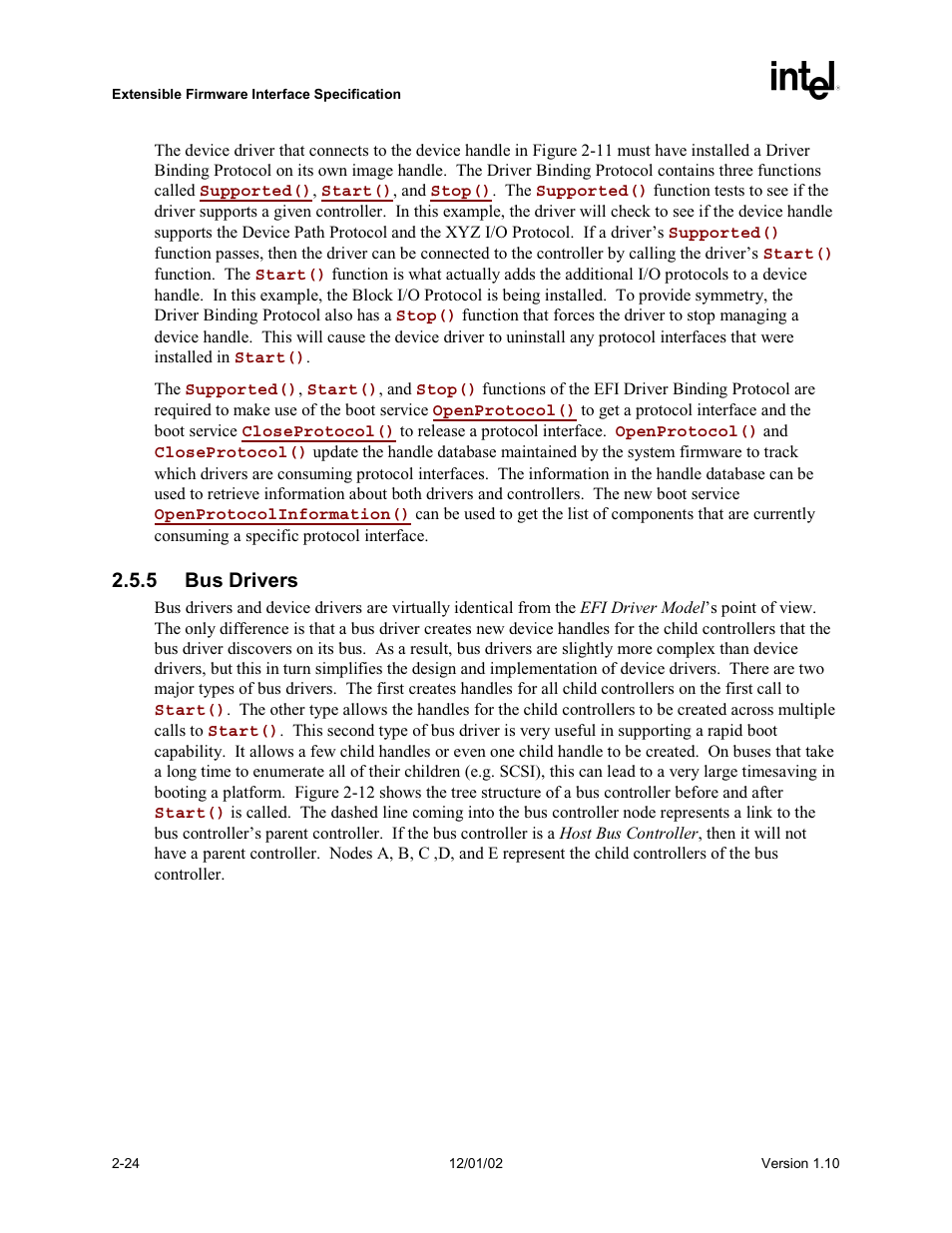 5 bus drivers | Intel Extensible Firmware Interface User Manual | Page 64 / 1084