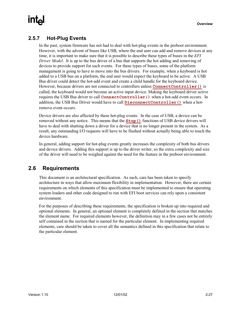 7 hot-plug events, 6 requirements | Intel Extensible Firmware Interface User Manual | Page 67 / 1084