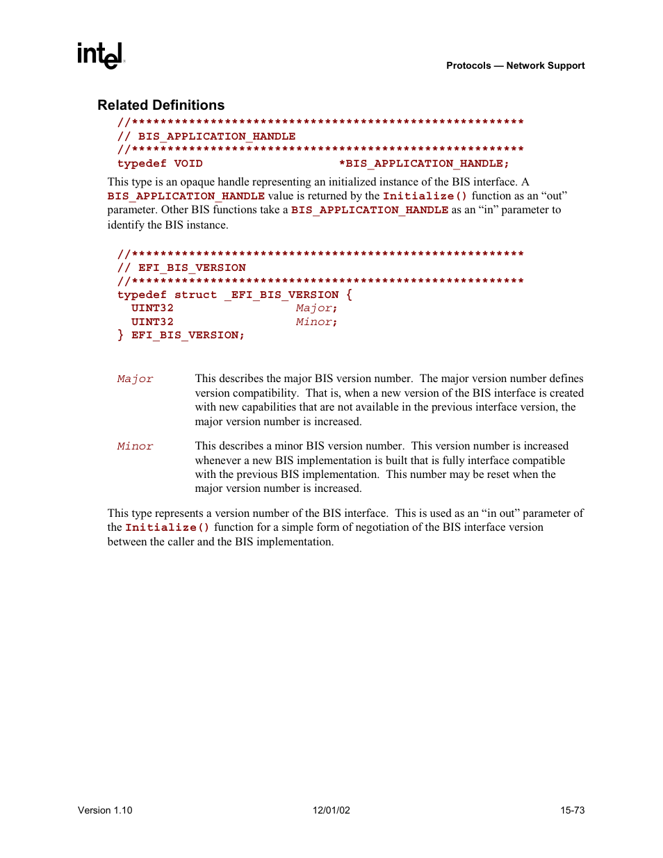 Bis_application_handle | Intel Extensible Firmware Interface User Manual | Page 679 / 1084
