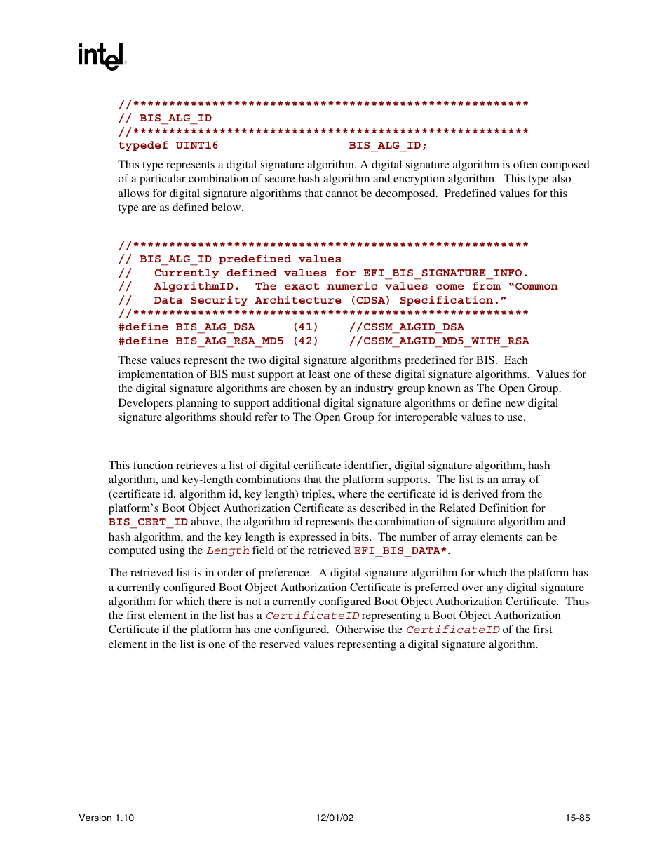 Description | Intel Extensible Firmware Interface User Manual | Page 691 / 1084