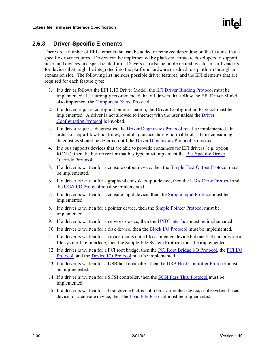 3 driver-specific elements | Intel Extensible Firmware Interface User Manual | Page 70 / 1084