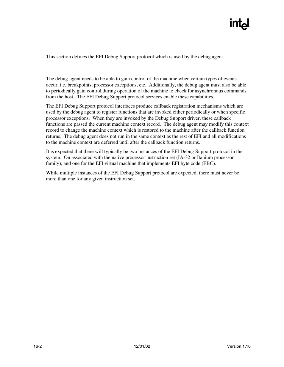 2 efi debug support protocol, 1 efi debug support protocol overview | Intel Extensible Firmware Interface User Manual | Page 716 / 1084