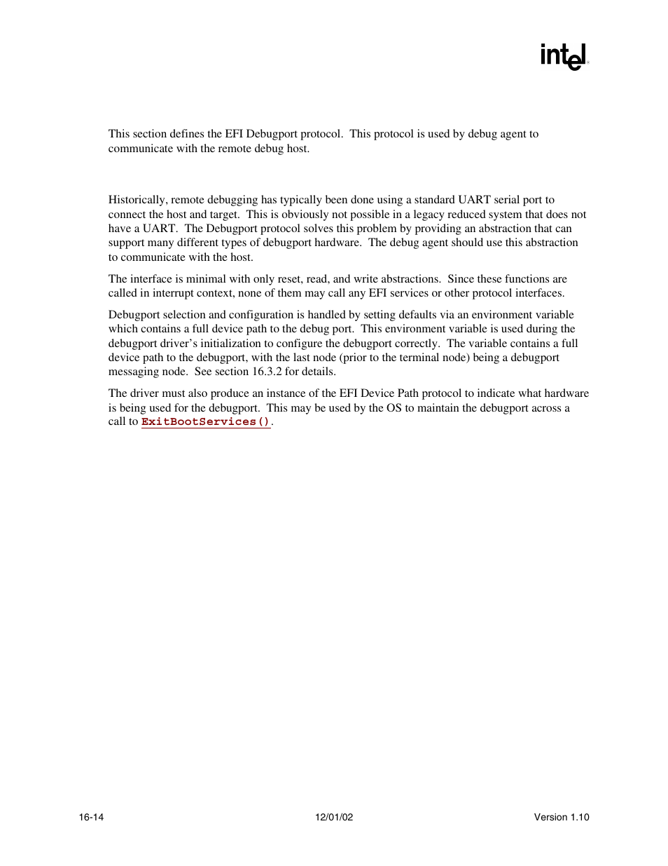 3 efi debugport protocol, 1 efi debugport overview | Intel Extensible Firmware Interface User Manual | Page 728 / 1084