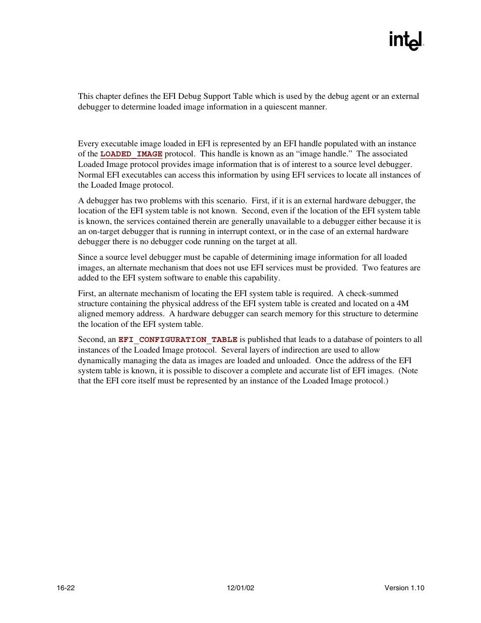 4 efi debug support table, 1 overview | Intel Extensible Firmware Interface User Manual | Page 736 / 1084