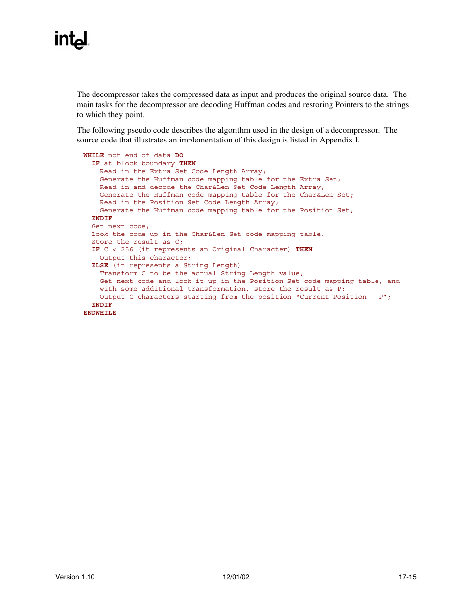 4 decompressor design | Intel Extensible Firmware Interface User Manual | Page 755 / 1084