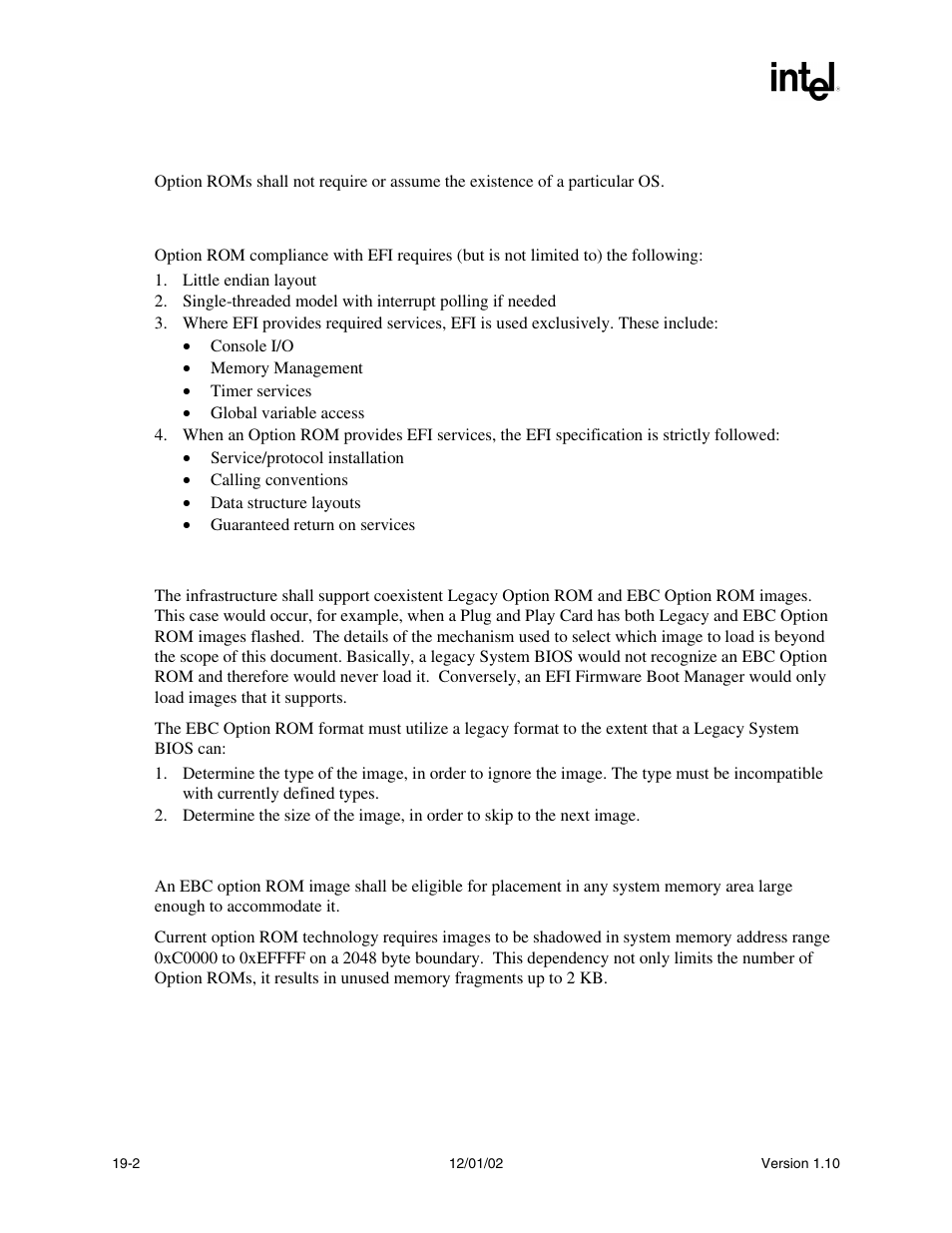 2 os independent, 3 efi compliant, 4 coexistence of legacy option roms | 5 relocatable image | Intel Extensible Firmware Interface User Manual | Page 776 / 1084